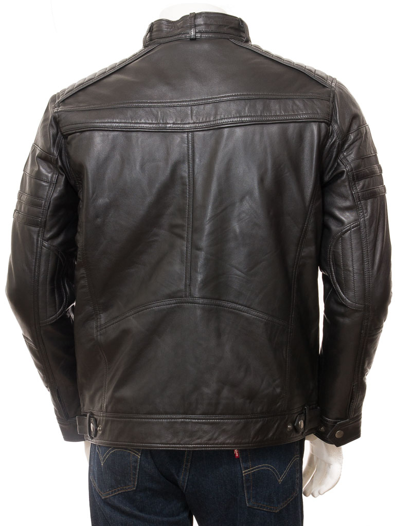 Men's Black Leather Biker Jacket: Eggesford :: MEN :: Caine