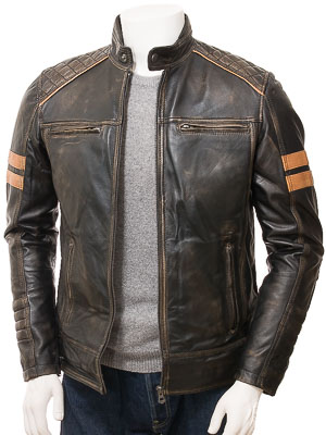 Men S Vintage Leather Biker Jacket Iddesleigh Men Caine